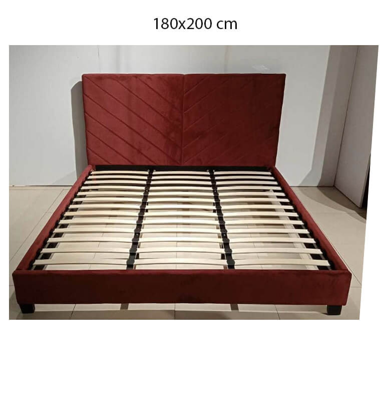 Lit 180X200 cm en velours rouge bordeaux + sommier | 355 000 FCFA , Dakar