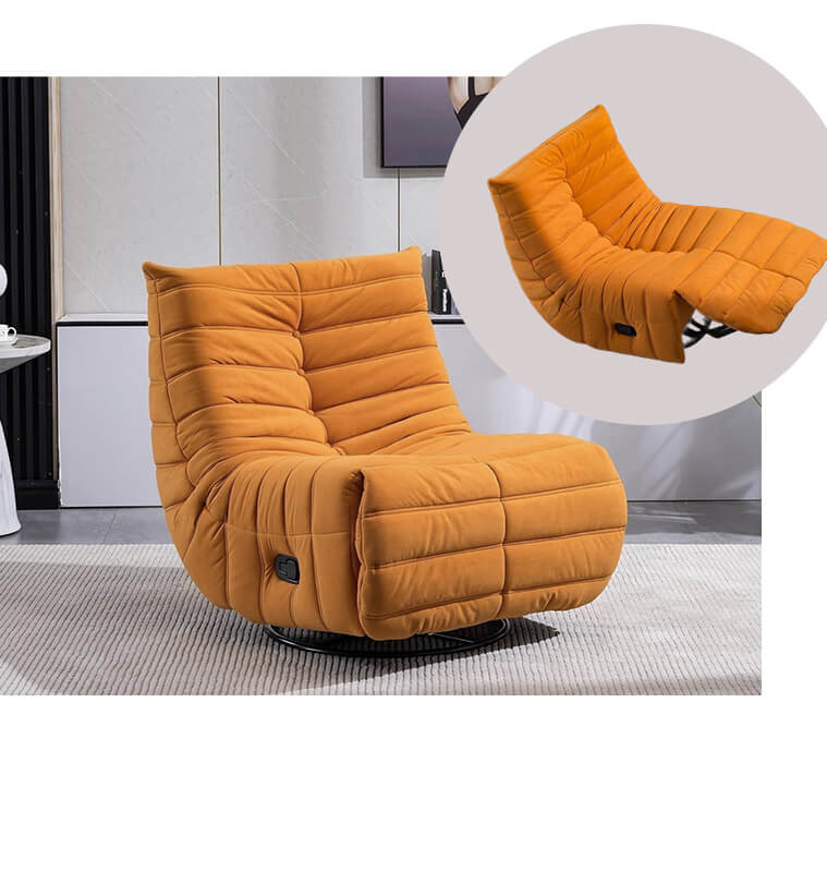 Fauteuil inclinable et à bascule en velours jaune, 82X86X86 cm | 330 000 FCFA , Dakar