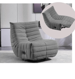 Fauteuil inclinable et à bascule en velours gris, 82X86X86 cm | 330 000 FCFA , Dakar