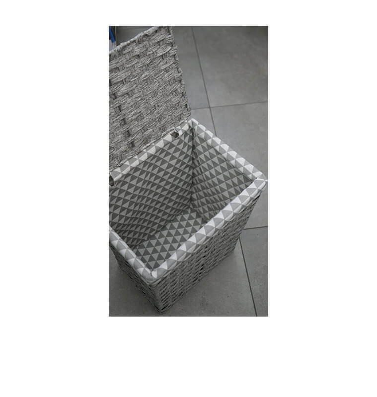 Panier à linge en roseau gris et blanc, 39X29X47 cm | Paniers à linge | 21 800 FCFA , dakar, Sénégal