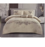 Couette 240x260 cm brodée beige fleuri 85GSM Filling 200GSM + 2 taies 50X70cm + 2 coussins 30X50 cm | Linge de lit , Dakar, S...