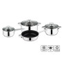 Batterie de cuisine antiadhésive 4 Pcs en Inox et couvercle verre | Batteries de cuisine & coffrets  | 55 000 FCFA , dakar, S...