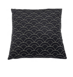 Coussin déco 45X45 cm velours noir et blanc à motif écailles | Coussins déco , Dakar, Sénégal