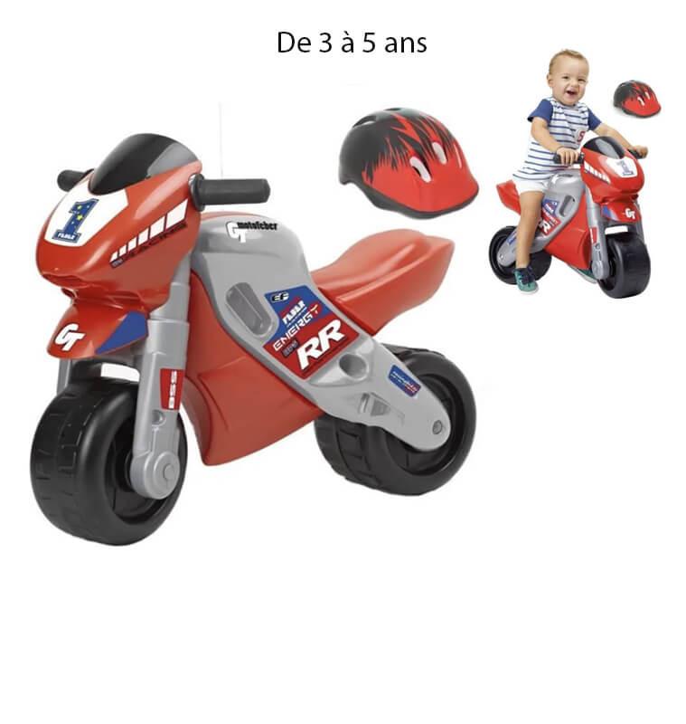 Moto porteur draisienne Racing rouge et gris avec casque, Feber - De 3 à 5 ans | Porteurs, trotteurs & voitures | 79 000 FCFA...