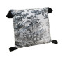 Coussin déco 45X45 cm velours noir et blanc à motif jungle avec pompons | Coussins déco , Dakar, Sénégal