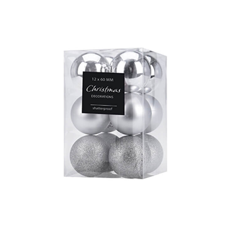 Boule de Noël argent brillant 6 cm - lot de 12 |Boules de Noël |4 000 CFA ,Dakar, Sénégal