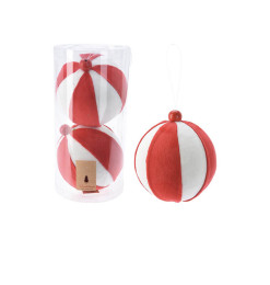 Boule de Noël rouge et blanc 12 cm - Lot de 2 |Boules de Noël |5 700 FCFA ,Dakar, Sénégal