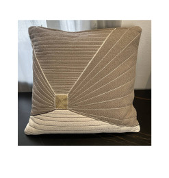 Coussin déco taupe et blanc à motif en 100% coton, 400 GSM, 45x45 cm | Coussins déco , Dakar, Sénégal