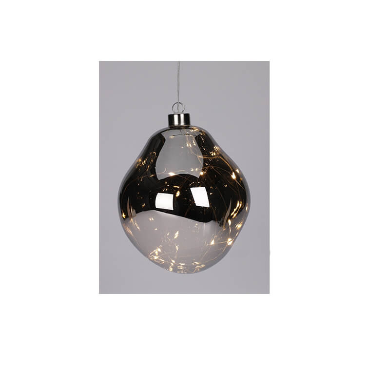 Boule de Noël lumineuse argentée forme organique 15 cm |Boules de Noël |10 200 CFA ,Dakar, Sénégal