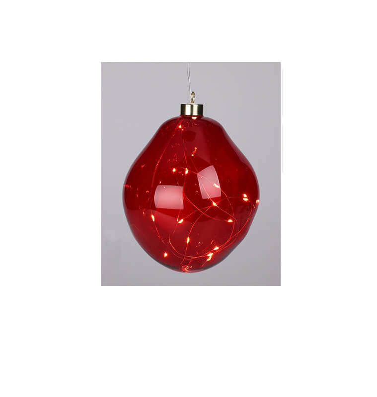 Boule lumineuse rouge forme organique 15 cm |Boules de Noël |10 200 FCFA ,Dakar, Sénégal