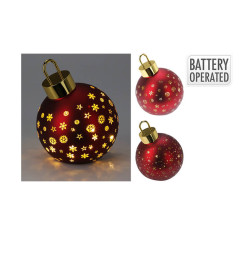 Boule de Noël rouge avec LED 15 cm  |Boules de Noël |9 600 FCFA ,Dakar, Sénégal