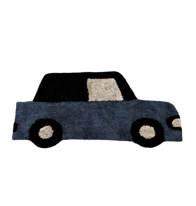 Tapis déco pour enfant forme voiture en 90% coton et 10 % viscose, 60X120 cm | Décoration chambre enfant | 16 600 FCFA , daka...