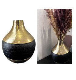 Vase déco en aluminium or avec bande en cuir noir, 22X31 cm | Vases déco , Dakar, Sénégal