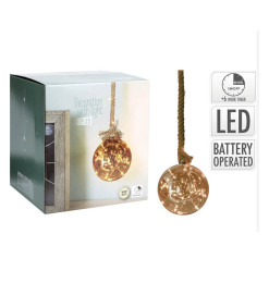 Ampoule en verre ambré avec corde de jute lumière blanc chaud 29 LED, 20x95cm |Luminaires de Noël |22 600 FCFA ,Dakar, Sénégal