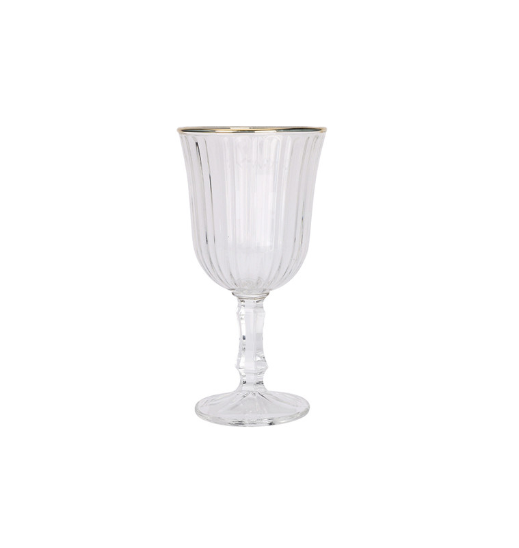 Verre à vin 240ml en verre strié et contour doré | Verres & carafes | 4 000 FCFA , dakar, Sénégal