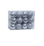 Boule de Noël argentée pailletée et lisse 6 cm en PVC - Lot de 24 |Boules de Noël |4 400 FCFA ,Dakar, Sénégal