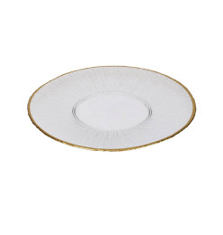 Assiette 32 cm en verre cannelé de haute qualité et bord doré | Assiettes & coffrets d'assiettes | 6 800 FCFA , dakar, Sénégal