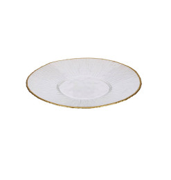 Assiette 28 cm en verre cannelé de haute qualité et bord doré | Assiettes & coffrets d'assiettes | 5 700 FCFA , dakar, Sénégal