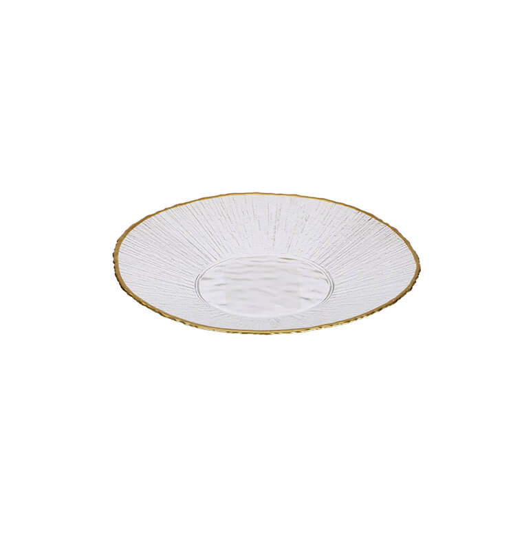 Assiette 21 cm en verre cannelé de haute qualité et bord doré | Assiettes & coffrets d'assiettes | 3 400 FCFA , dakar, Sénégal