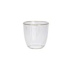 Verre 295 ml en verre cannelé transparent et bord doré | Verres & carafes | 2 300 FCFA , dakar, Sénégal