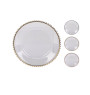 Assiette de présentation blanche avec bord doré en plastique, 33 cm | Assiettes de presentation | 3 200 CFA , dakar, Sénégal