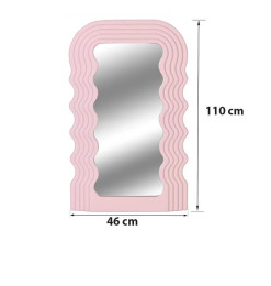 Miroir mural, contour en vague rose claire, 46x110 cm | Miroirs , Dakar, Sénégal