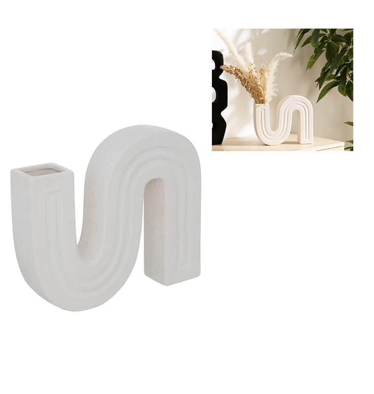 Vase déco soliflore en céramique sculptée fini texturée blanc, H 21 cm | Vases déco , Dakar, Sénégal