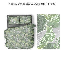 Housse de couette 220x240 cm en 100% percale coton 70 fils vert + 2 taies | Linge de lit , Dakar, Sénégal