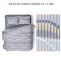 Housse de couette 240x260 cm en 100% percale coton 70 fils, tons jaune, orange et gris + 2 taies | Linge de lit , Dakar, Sénégal