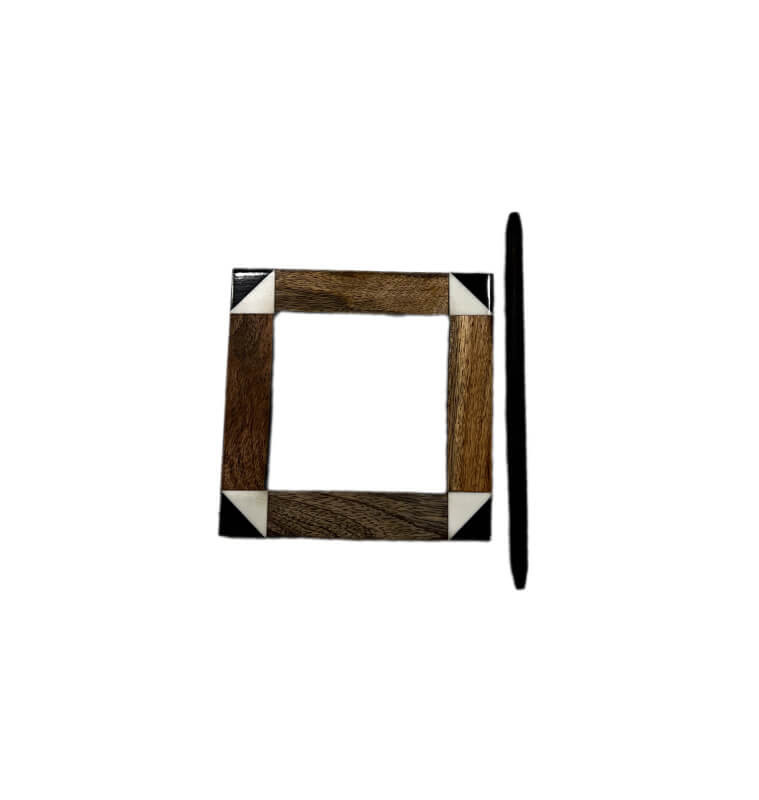 Embrasse rideau carrée en bois marron, noir et blanc 17 cm | Tringles & embrasses , Dakar, Sénégal