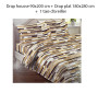 Parure de lit 90x200, 3 Pcs (drap housse, drap plat et 1 taie) en percale de coton 100% 70 fils marron et moutarde | Linge de...