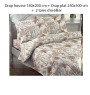 Parure de lit 180x200, 4 Pcs (drap housse, drap plat et 2 taies) en percale de coton 100% 70 fils pêche | Linge de lit , Daka...