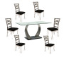 Table à manger en verre 180X91,4X76,2 + 6 chaises en tissu et métal | 965 000 FCFA , Dakar