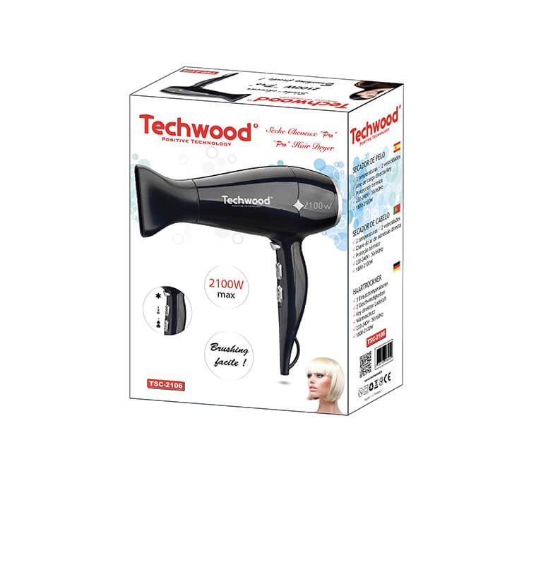 Sèche cheveux à 3 températures 1800 - 2100 W, noir - Techwood | Outils & appareils coiffants | 16 500 FCFA , dakar, Sénégal