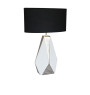 Lampe de table argentée, abat-jour noir, 49x25x68,5 cm | Lampes de table, lampes de chevet , Dakar, Sénégal