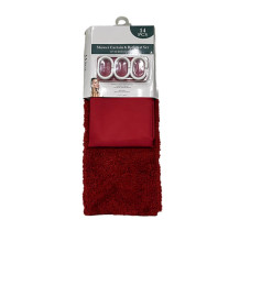 Rideau de douche rouge 180x180 cm + 12 anneaux + Tapis de bain antidérapant 45x 65 cm | Accessoires salle de bain | 13 500 FC...