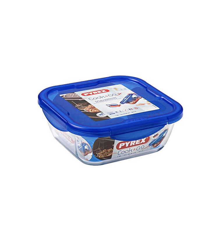 Boite carré en verre+ couvercle en plastique COOK & GO Pyrex, 21x21x8 cm | Boites de conservation alimentaire | 11 500 FCFA ,...