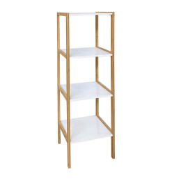 Étagère 4 niveaux en bois MDF naturel et blanc, 32,5x30x110cm | Meubles & étagères salle de bain | 34 500 CFA , dakar, Sénégal