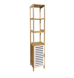 Buffet haut de rangement en bois naturel et blanc, 30x30x158 cm | Meubles & étagères salle de bain | 64 000 CFA , dakar, Sénégal