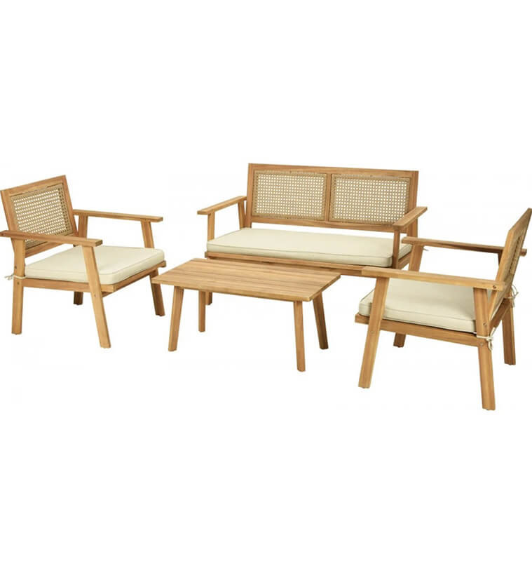 Salon de jardin 2+1+1 en bois cannage | Salons de jardin | 389 000 FCFA , dakar, Sénégal