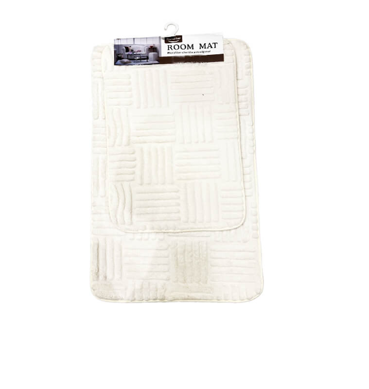 Tapis de bain x 2 anti-dérapant en microfibre chenille blanc, 40X60/50X80 cm | Tapis de bain | 5 000 CFA , dakar, Sénégal