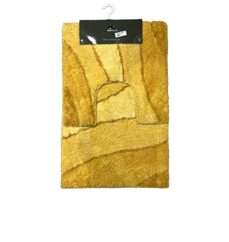 Tapis de bain + contour WC en polyester jaune , 50X80CM / 50X50 cm | Tapis de bain | 10 800 FCFA , dakar, Sénégal