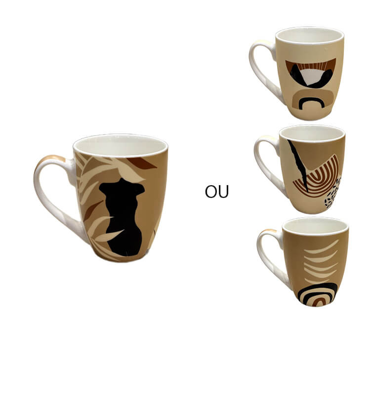 Mug 400 ml en céramique ethnique beige café | Tasses & mugs | 1 300 CFA , dakar, Sénégal