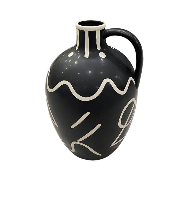 Vase déco en céramique noir et blanc, 22.5X22.5X32.5 cm | Vases déco , Dakar, Sénégal