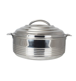 Soupière double paroi en inox de qualité argent, D:34 cm