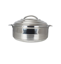 Soupière double paroi en inox de qualité argent, D:30 cm