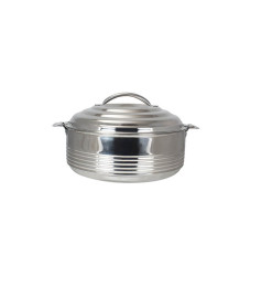 Soupière double paroi en inox de qualité argent D:26 cm