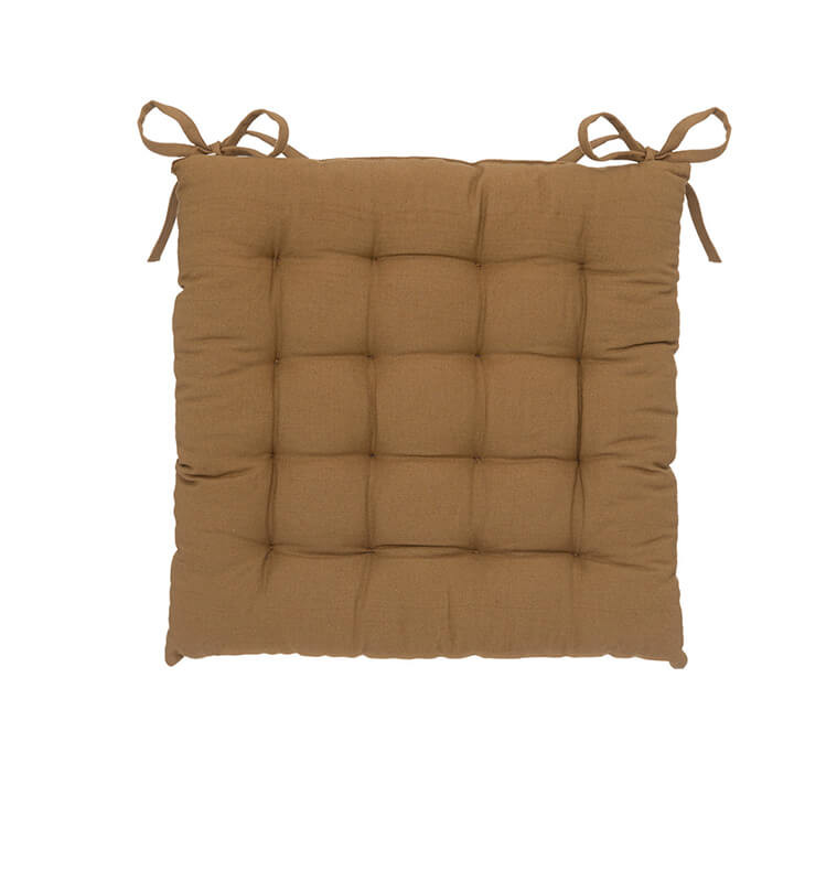 Galette de chaise ocre en coton 100%, 38x38 cm | Galettes de chaise | 4 500 CFA , dakar, Sénégal