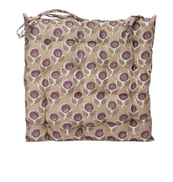 Galette de chaise en coton, garnissage polyester, à motif fleurs mauve, 40x40 cm | Galettes de chaise | 11 000 CFA , dakar, S...