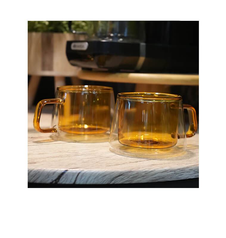 Tasse à thé double paroi en verre amber transparent, 230ml - Lot de 2 | Tasses & mugs | 9 900 CFA , dakar, Sénégal